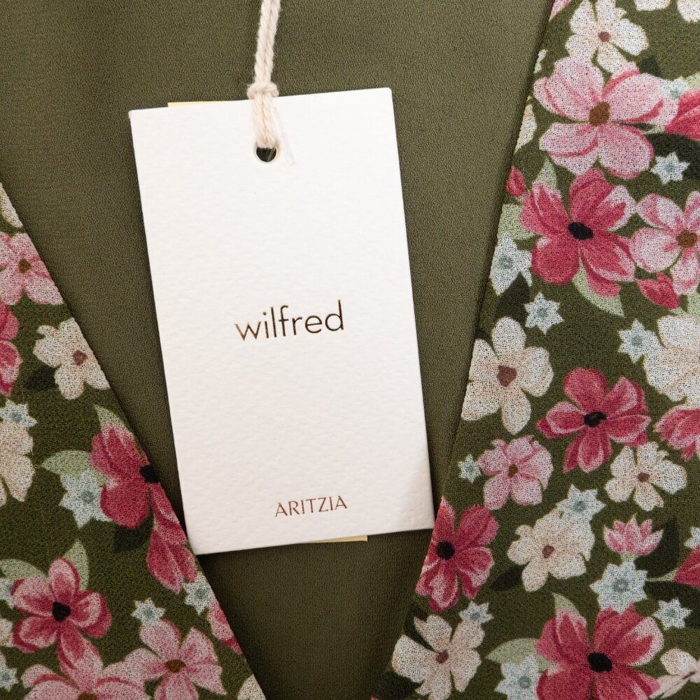 Aritzia Wilfred Terrace Dress Chiffon V Neck Dress Floral XS *Altered - Picture 8 of 13